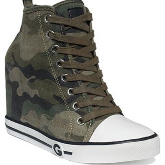 guess high heel sneakers